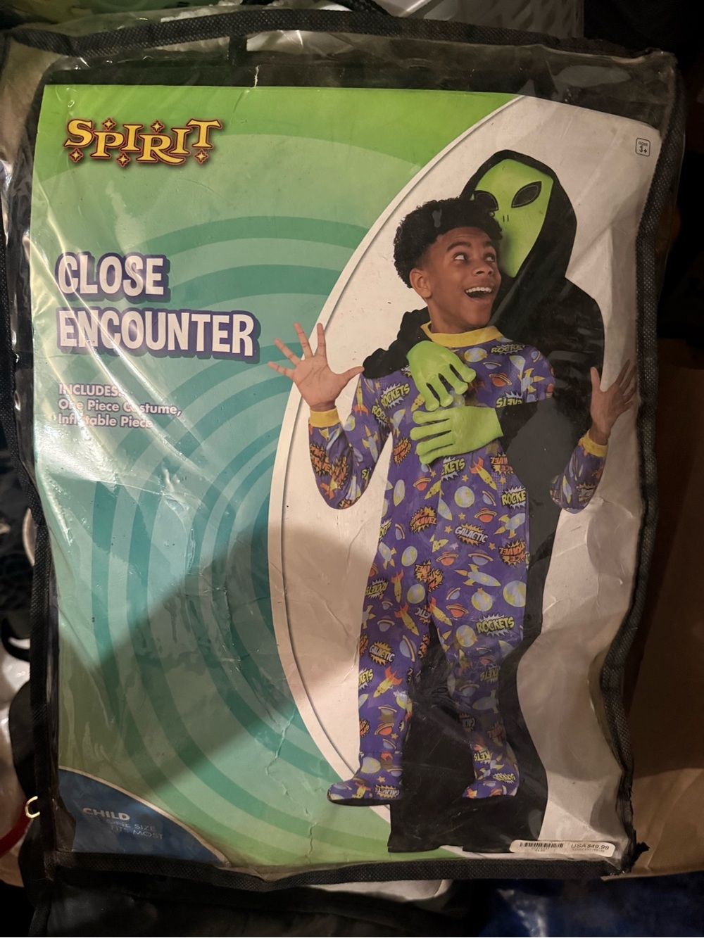 Spirit Kids Alien Costume in Black and Green